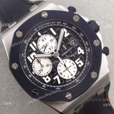 Swiss 3126 Audemars Piguet Clone Watch SS Black Rubber Band